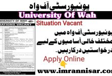 Pof University Of Wah Jobs 2024 Online Apply